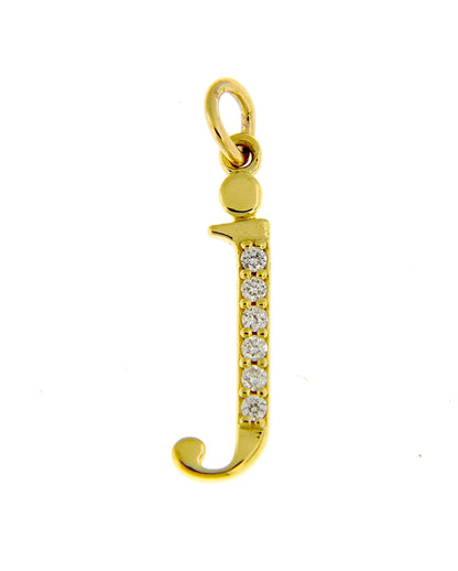 14k yellow rose white gold .025 ctw diamond tiny petite lowercase letter j initial alphabet pendant charm necklace