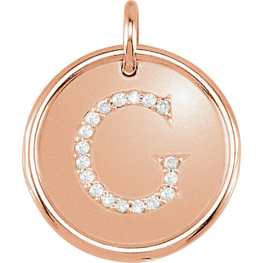 14k yellow rose white gold genuine diamond uppercase letter g initial alphabet pendant charm custom made to order personalized engraved