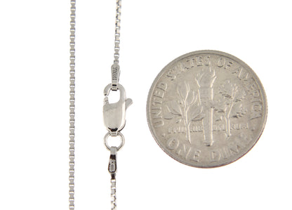 10k white gold 0.9mm box bracelet anklet choker necklace pendant chain lobster clasp
