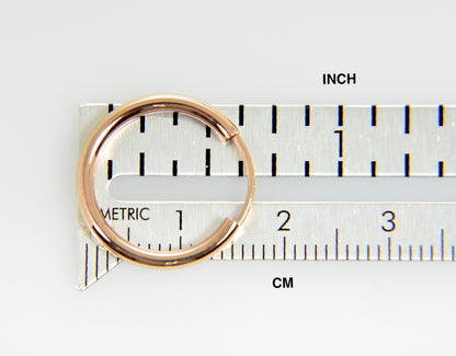 14k rose gold classic endless round hoop earrings 16mm x 2mm
