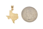 Charger l&#39;image dans la galerie, 14K Gold or Sterling Silver Texas TX State Map Pendant Charm Personalized Monogram

