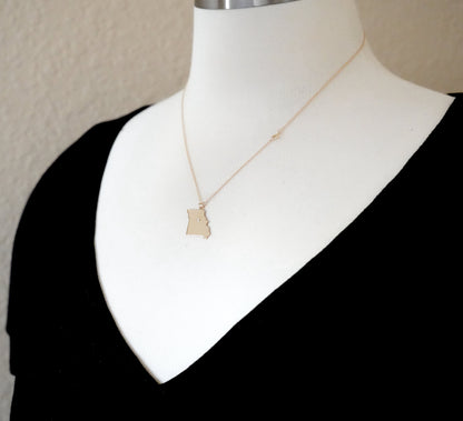 14k 10k yellow rose white gold diamond silver missouri mo state map personalized city necklace