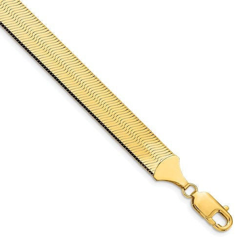 14k Yellow Gold 10mm Silky Herringbone Bracelet Anklet Choker Necklace Pendant Chain