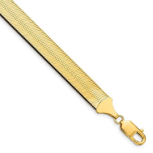 14k yellow gold 10mm silky herringbone bracelet anklet choker necklace pendant chain