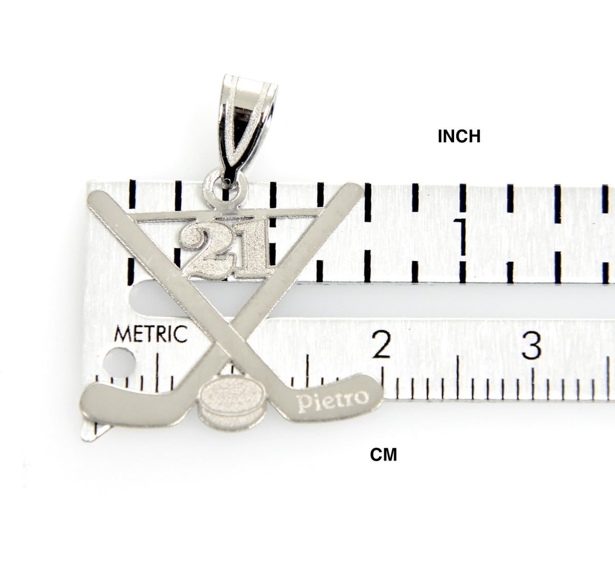 14k gold or sterling silver ice hockey personalized engraved pendant