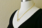 Φόρτωση εικόνας στο εργαλείο προβολής Συλλογής, 14k Yellow Gold Paper Clip Link Split Chain End Rings Necklace Anklet Bracelet 20 inches
