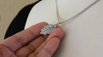 Load and play video in Gallery viewer, 14K White Gold Turquoise Hand of God Hamsa Chamseh Pendant Charm
