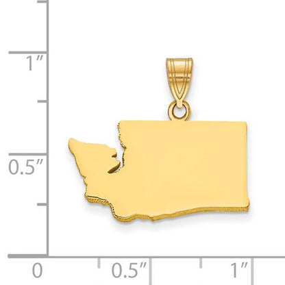 14k gold or sterling silver washington wa state map pendant charm personalized monogram