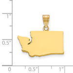 Φόρτωση εικόνας στο εργαλείο προβολής Συλλογής, 14K Gold or Sterling Silver Washington WA State Map Pendant Charm Personalized Monogram
