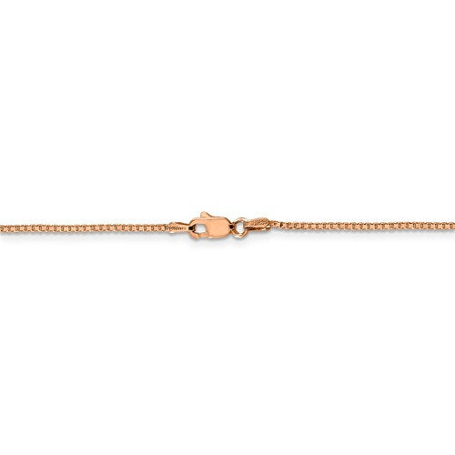 14k rose gold 1.10mm box link bracelet anklet choker necklace pendant chain