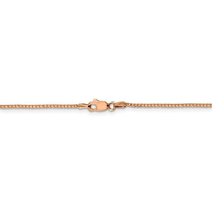 14k rose gold 1.10mm box link bracelet anklet choker necklace pendant chain