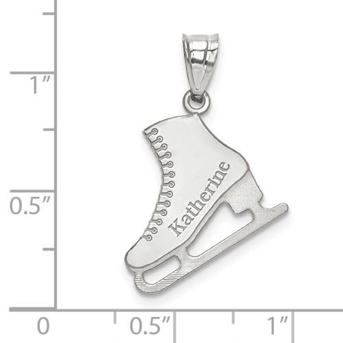 14k gold sterling silver ice skating skates disc pendant charm custom made engraved personalized