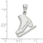 Afbeelding in Gallery-weergave laden, 14k Gold Sterling Silver Ice Skating Skates Disc Pendant Charm Custom Made Engraved Personalized

