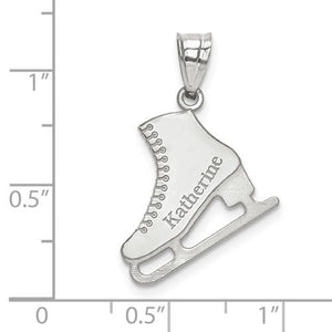 14k Gold Sterling Silver Ice Skating Skates Disc Pendant Charm Custom Made Engraved Personalized