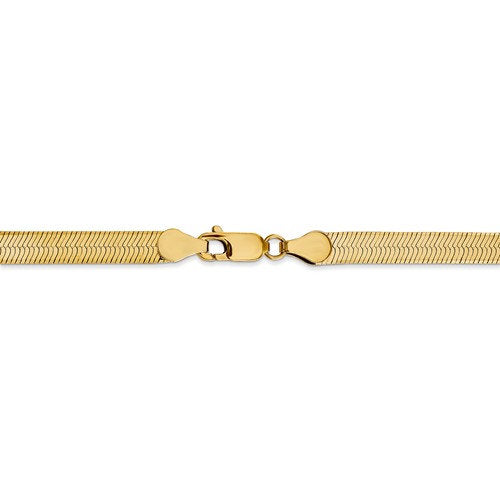 14k yellow gold 5mm silky herringbone bracelet anklet choker necklace pendant chain