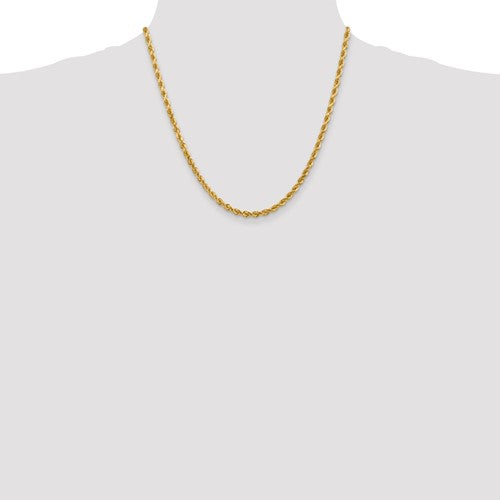 10k yellow gold 4mm diamond cut rope bracelet anklet choker necklace pendant chain