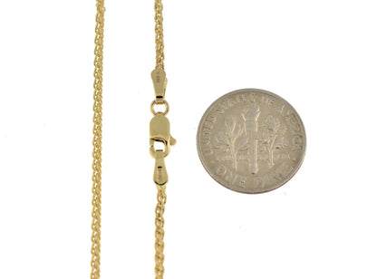 14k yellow gold 1.65mm spiga wheat bracelet anklet choker necklace pendant chain