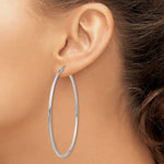 Load image into Gallery viewer, 14k White Gold Large Classic Round Hoop Earrings 66mm x 2.5mm
