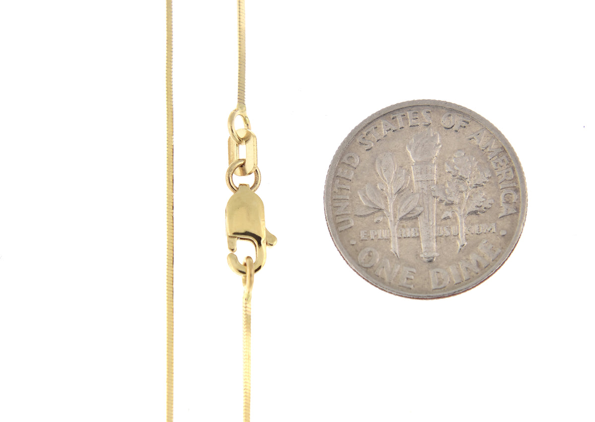 14k yellow gold 0.8mm octagonal snake bracelet anklet choker necklace pendant chain
