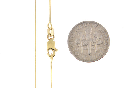 14k yellow gold 0.8mm octagonal snake bracelet anklet choker necklace pendant chain