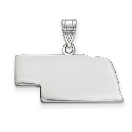 14k gold or sterling silver nebraska ne state map pendant charm personalized monogram