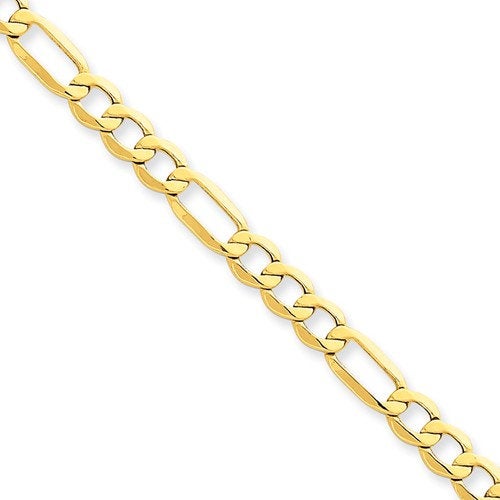 14k yellow gold 5.75mm lightweight figaro bracelet anklet choker necklace chain