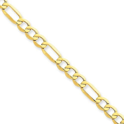 14k yellow gold 5.75mm lightweight figaro bracelet anklet choker necklace chain