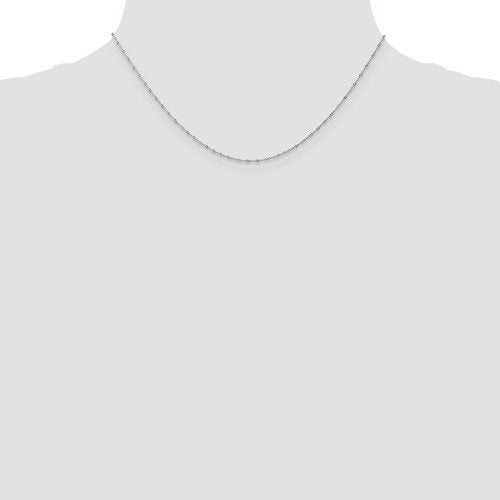 14k white gold 1mm singapore twisted bracelet anklet necklace choker pendant chain