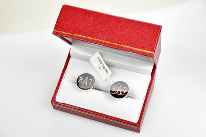 sterling silver round cufflinks cuff links engraved personalized monogram