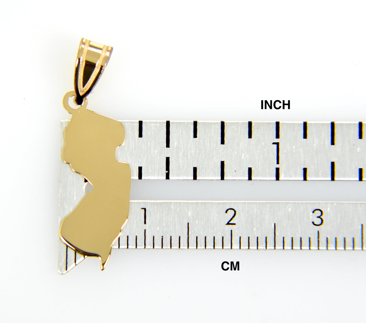 14k gold or sterling silver new jersey nj state map pendant charm personalized monogram