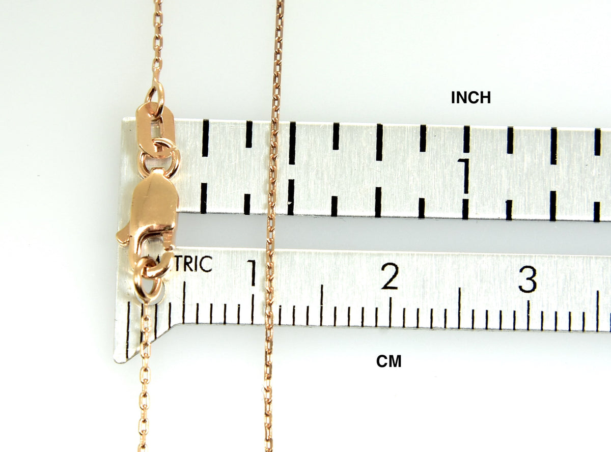 14k rose gold 0.80mm diamond cut choker necklace pendant chain