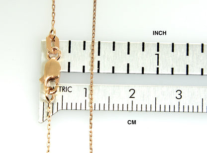 14k rose gold 0.80mm diamond cut choker necklace pendant chain