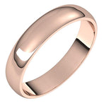 Carica l&#39;immagine nel visualizzatore di Gallery, 14k Rose Gold 4mm Wedding Anniversary Promise Ring Band Half Round Light
