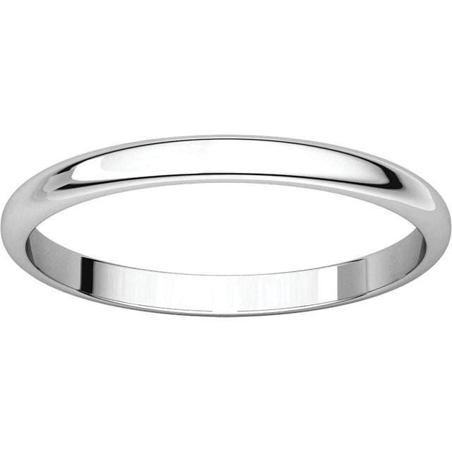 14k white gold 2mm wedding anniversary promise ring band half round light