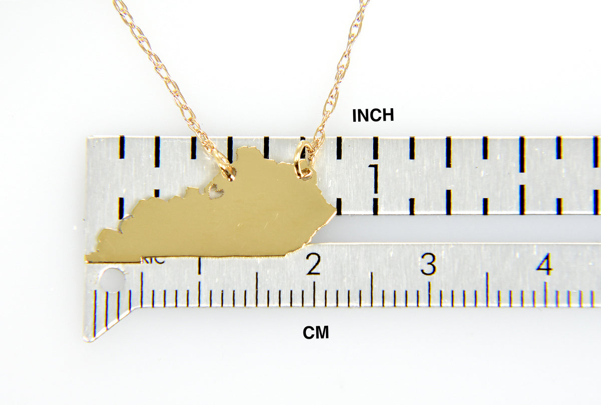 14k gold 10k gold silver kentucky state map necklace heart personalized city