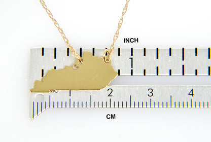 14k gold 10k gold silver kentucky state map necklace heart personalized city