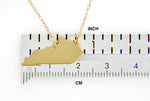 Lade das Bild in den Galerie-Viewer, 14k Gold 10k Gold Silver Kentucky State Map Necklace Heart Personalized City
