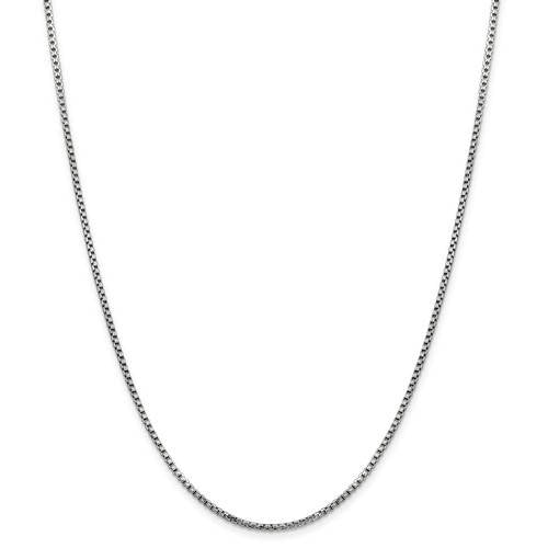 14k white gold 1.75mm round box bracelet anklet choker necklace pendant chain lobster clasp