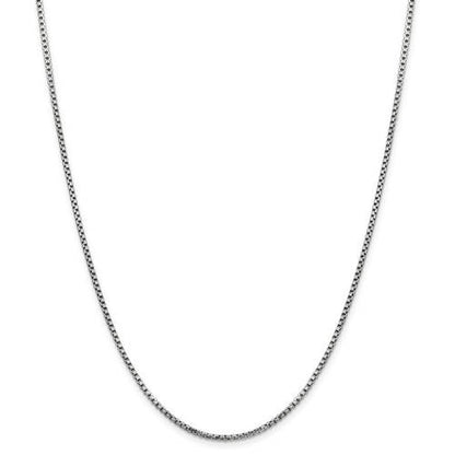 14k white gold 1.75mm round box bracelet anklet choker necklace pendant chain lobster clasp