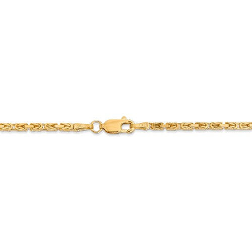 14k solid yellow gold 2mm byzantine bracelet anklet necklace choker pendant chain