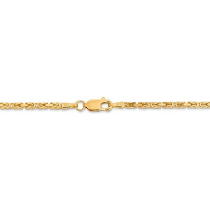 14k solid yellow gold 2mm byzantine bracelet anklet necklace choker pendant chain