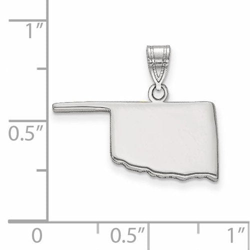 14k gold or sterling silver oklahoma ok state map pendant charm personalized monogram