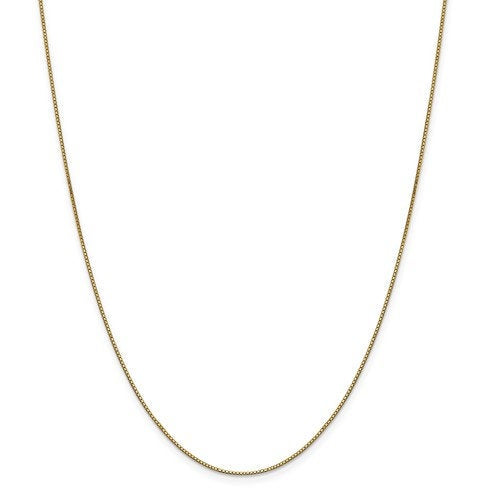 14k yellow gold 0.90mm box bracelet anklet choker necklace pendant chain lobster clasp