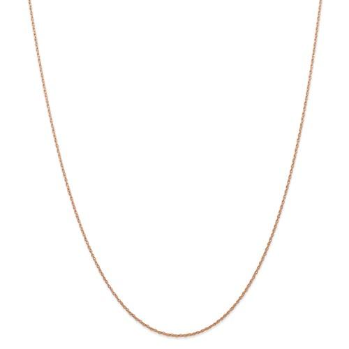 14k Rose Gold 0.70mm Thin Cable Rope Choker Necklace Pendant Chain
