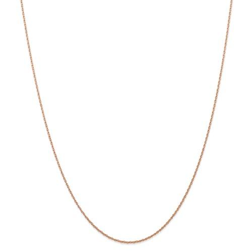14k rose gold 0.70mm thin cable rope choker necklace pendant chain