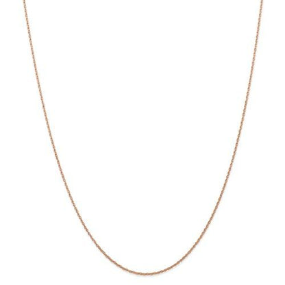 14k rose gold 0.70mm thin cable rope choker necklace pendant chain