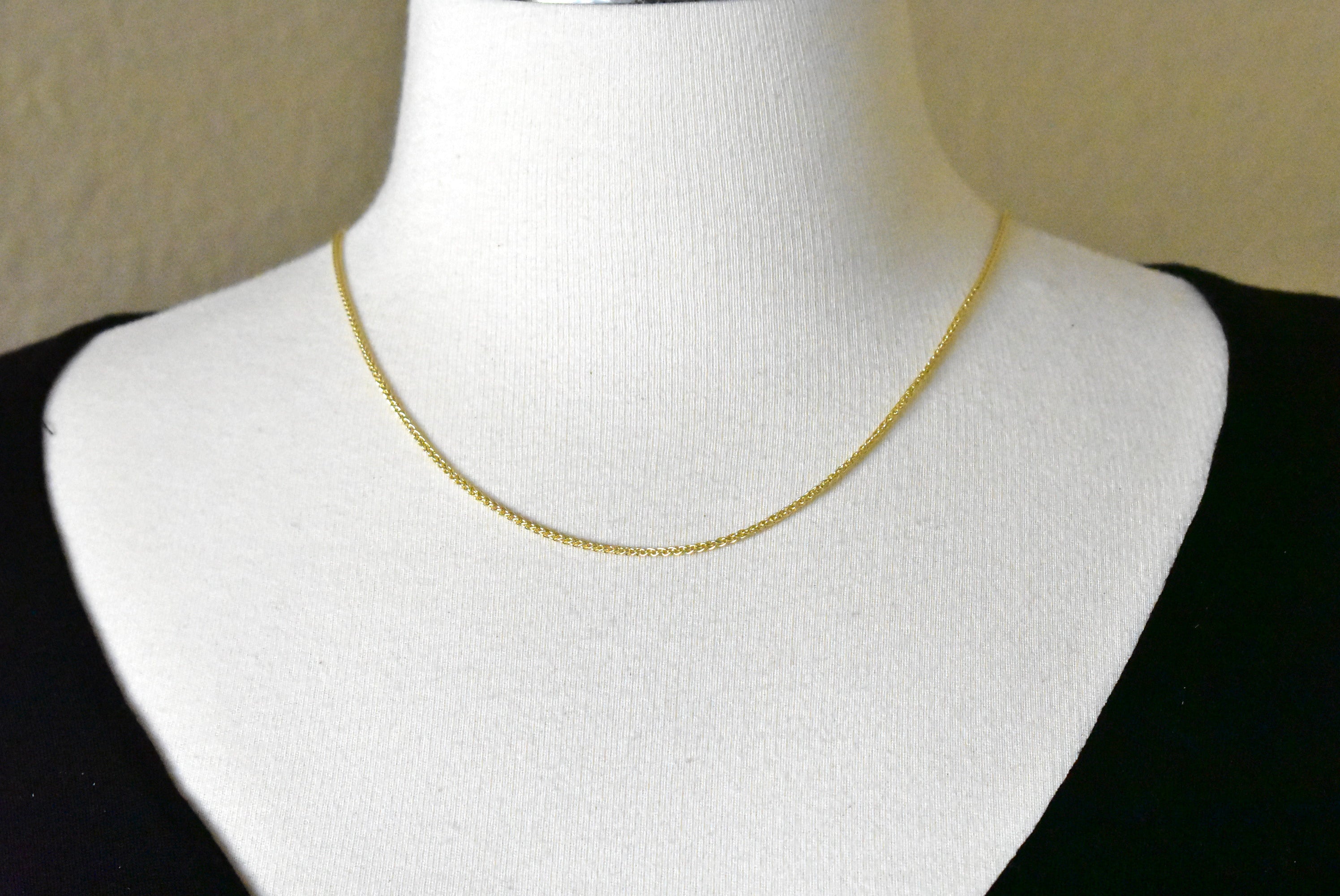 14K Yellow Gold 1.65mm Spiga Wheat Bracelet Anklet Choker Necklace Pendant Chain
