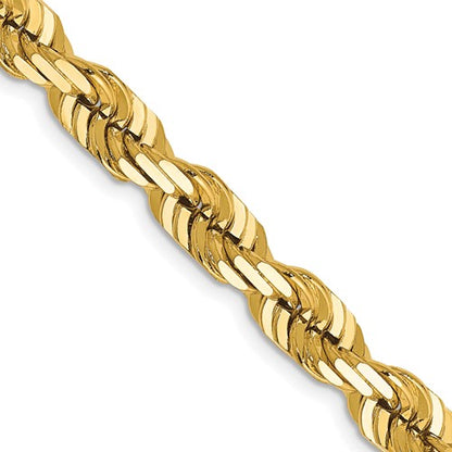 14k solid yellow gold 6.5mm diamond cut rope bracelet anklet choker necklace pendant chain