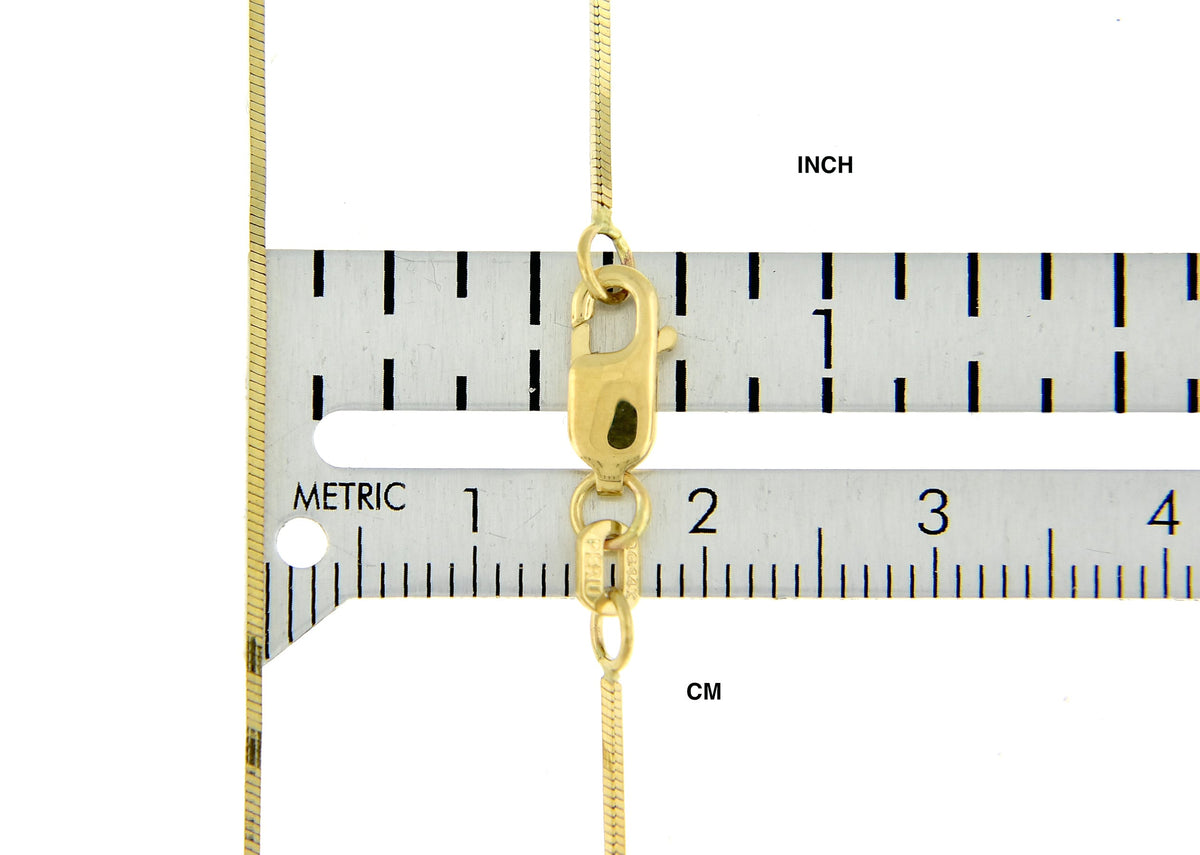 14k yellow gold 1mm octagonal snake bracelet anklet choker necklace pendant chain