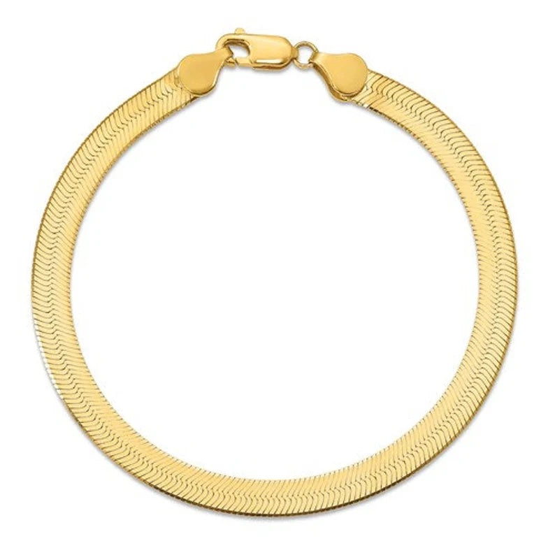 14k yellow gold 5.5mm silky herringbone bracelet anklet choker necklace pendant chain